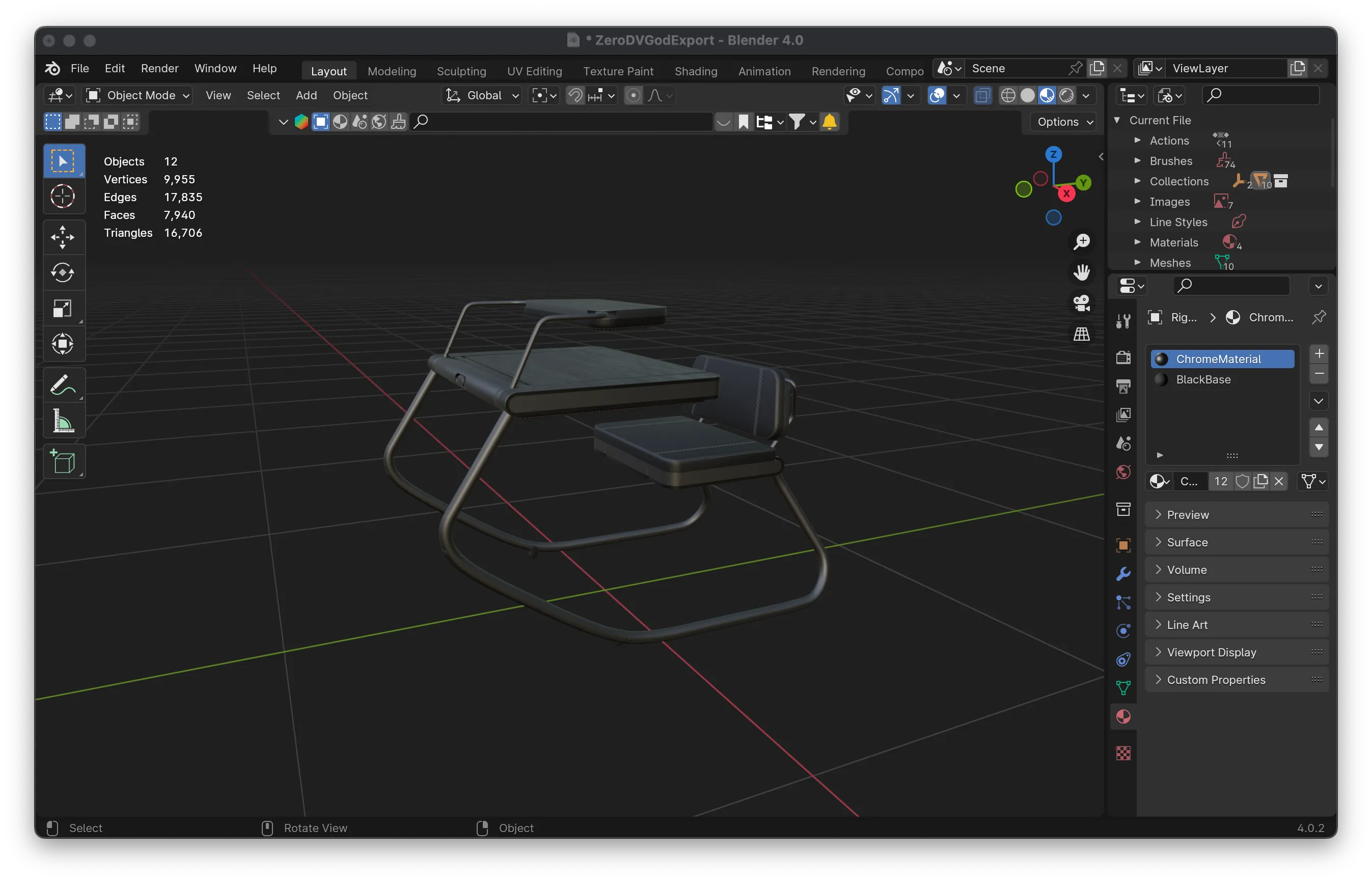 Blender screenshot of the model